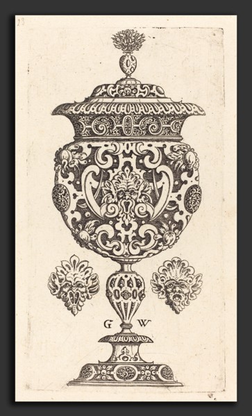 Georg Wechter I (German, c. 1526 - 1586), Goblet, rim decorated with masque with  gaping mouth,