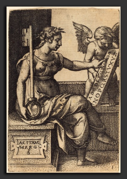 Georg Pencz (German, c. 1500 - 1550), Grammar, engraving