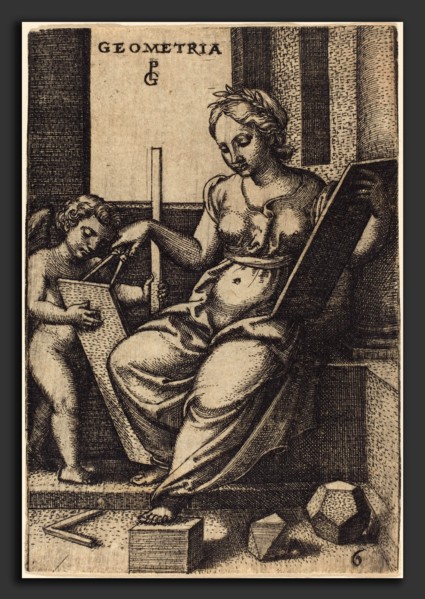 Georg Pencz (German, c. 1500 - 1550), Geometry, engraving
