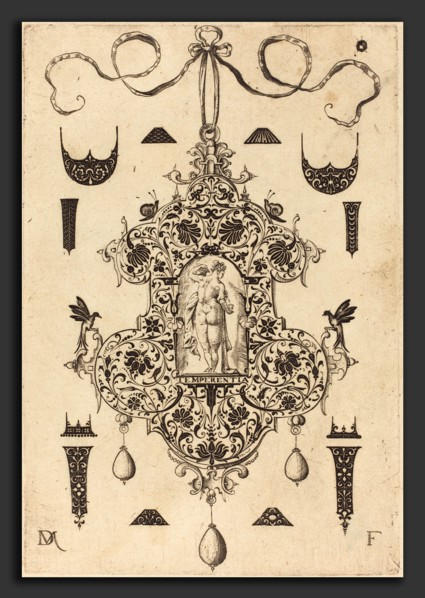 Daniel Mignot (German, active 1593-1596), Large Pendant, Temperance Standing at Centre, 1593,