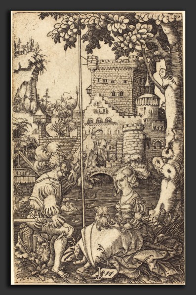 Master NS (German, active first half 16th century), Knight and Lady, engraving