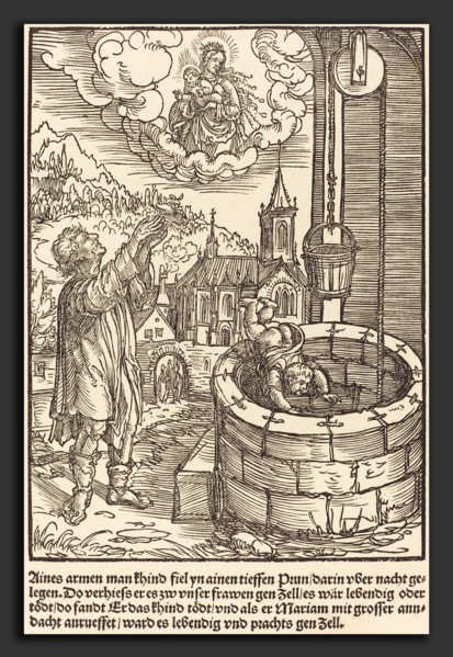 Master of the Miracles of Mariazell (German, active early 16th century), Aines armen man khind