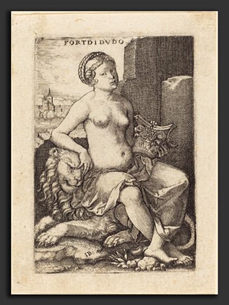 Master IB (German, active c. 1523-1530), Fortitudo, engraving