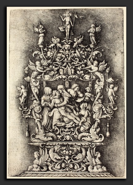 Daniel Hopfer I (German, c. 1470 - 1536), Reliquary with PietÃ , etching (iron)