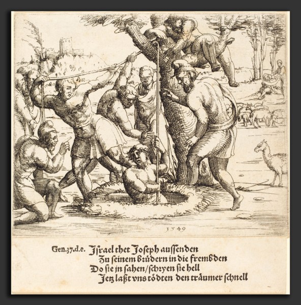 Augustin Hirschvogel (German, 1503 - 1553), Joseph Thrown into the Well, 1549, etching