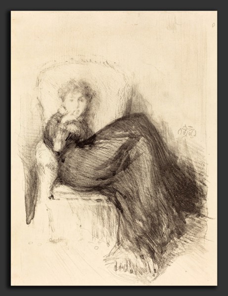 James McNeill Whistler (American, 1834 - 1903), Study - Maude Seated, 1878, lithotint
