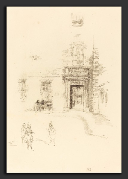 James McNeill Whistler (American, 1834 - 1903), Courtyard, Chelsea Hospital, 1888, lithograph on