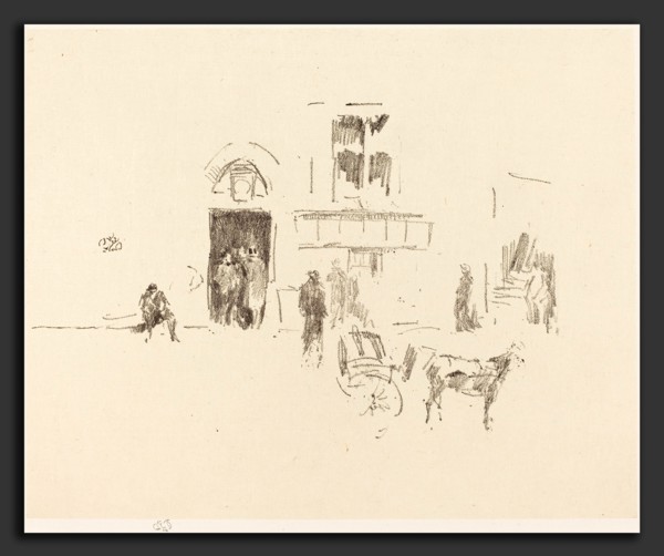 James McNeill Whistler (American, 1834 - 1903), Gaiety Stage Door, 1879, lithograph in black on