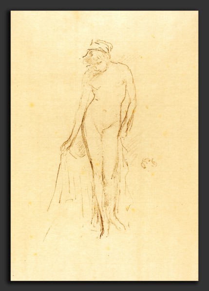 James McNeill Whistler, Nude Model Standing, American, 1834 - 1903, lithograph