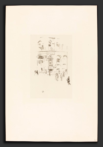James McNeill Whistler (American, 1834 - 1903), Victoria Club, 1879, lithograph in black on chine