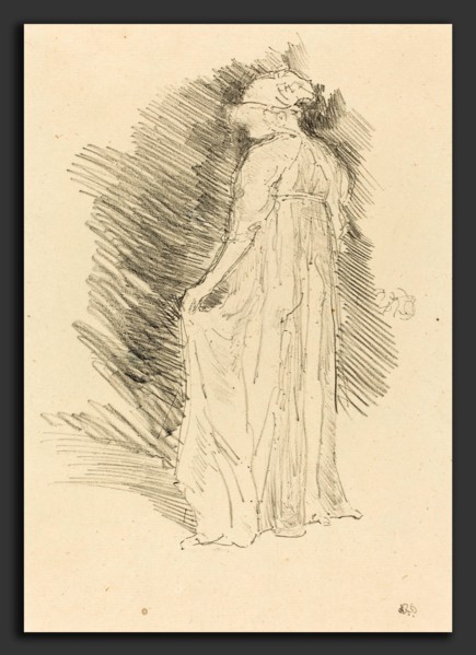 James McNeill Whistler (American, 1834 - 1903), The Draped Figure, Back View, 1894, lithograph