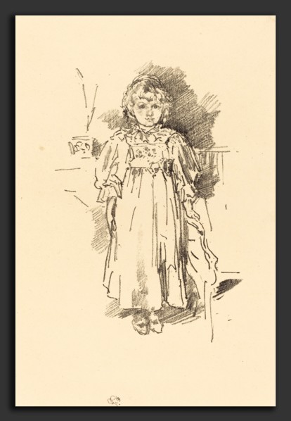 James McNeill Whistler (American, 1834 - 1903), Little Evelyn, 1896, lithograph