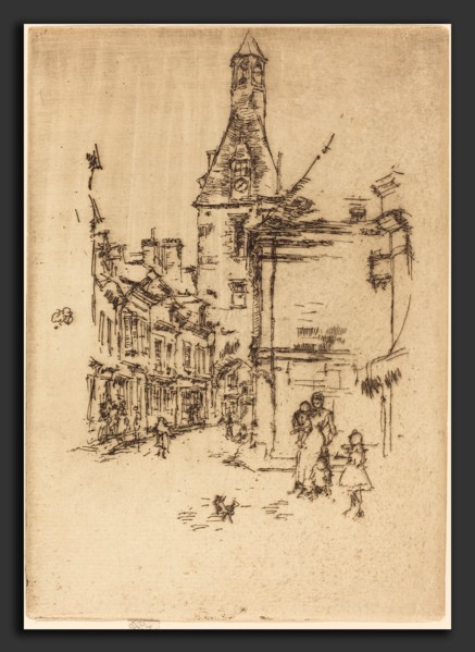 James McNeill Whistler (American, 1834 - 1903), Clock-Tower, Amboise, 1888, etching