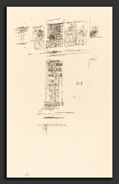 James McNeill Whistler (American, 1834 - 1903), HÃ´tel Colbert, Windows, 1891, lithograph on cream