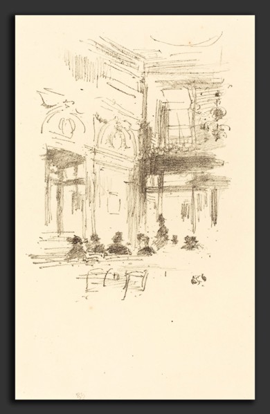 James McNeill Whistler (American, 1834 - 1903), Gatti's, 1890, lithograph on cream wove paper