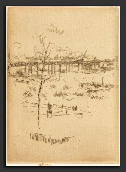 James McNeill Whistler (American, 1834 - 1903), Charing Cross Railway-Bridge, c. 1887, etching