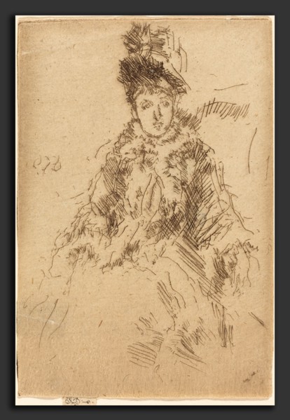 James McNeill Whistler (American, 1834 - 1903), Miss Lenoir, c. 1887, etching and drypoint
