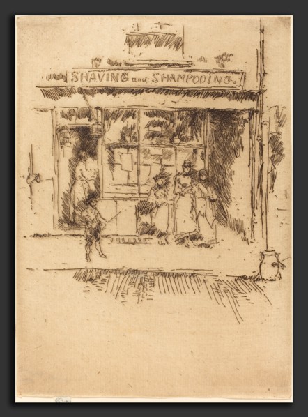James McNeill Whistler (American, 1834 - 1903), Shaving and Shampooing, c. 1886-1888, etching