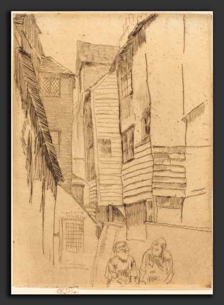 James McNeill Whistler (American, 1834 - 1903), Little Smithfield, c. 1877, etching in brown