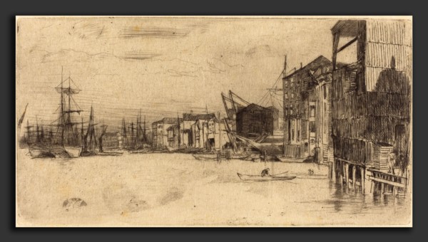 James McNeill Whistler (American, 1834 - 1903), Free Trade Wharf, 1877, etching