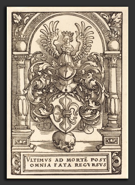 Sebald Beham (German, 1500 - 1550), Coat of Arms of Lazarus Spengler, woodcut