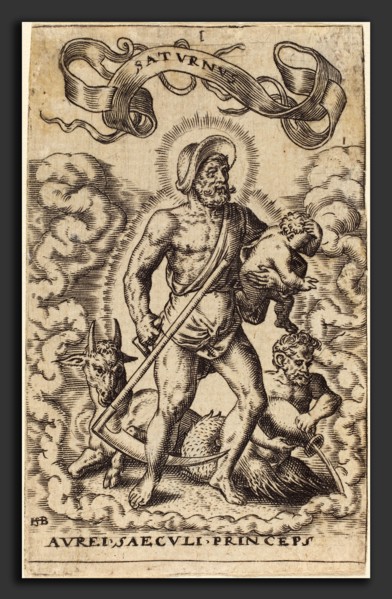 Sebald Beham (German, 1500 - 1550), Saturn, engraving