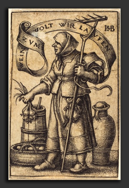 Sebald Beham (German, 1500 - 1550), The Market Woman, engraving