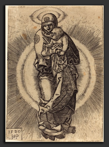 Sebald Beham (German, 1500 - 1550), Madonna on the Half Moon, 1520, engraving