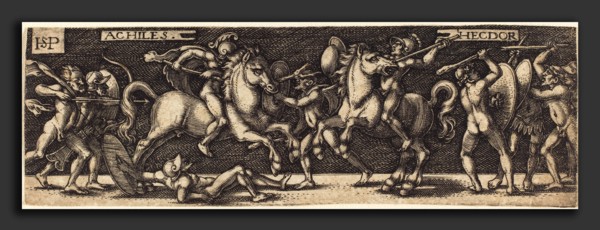 Sebald Beham (German, 1500 - 1550), Achilles and Hector, engraving