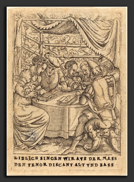 German 16th Century, Liblich singen wir avs der Mass den Tenor discant Alt und Bass, c. 1580,