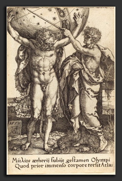 Heinrich Aldegrever (German, 1502 - 1555-1561), Hercules and Atlas, 1550