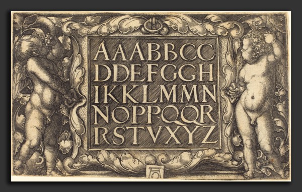 Heinrich Aldegrever (German, 1502 - 1555-1561), Alphabet, c. 1525-1555, engraving