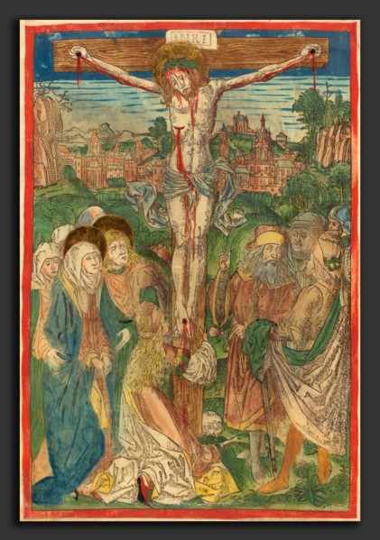 Attributed to Michael Wolgemut (German, 1434 - 1519), The Crucifixion with Saint Mary Magdalene, c.