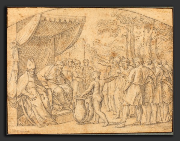 Etienne Parrocel (French, 1696 - 1775), The Drawing of Lots to Divide the Promised Land, black