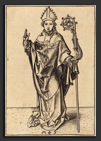 Martin Schongauer (German, c. 1450 - 1491), A Bishop, c. 1480-1490, engraving