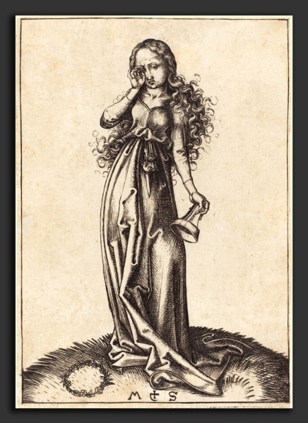 Martin Schongauer (German, c. 1450 - 1491), Third Foolish Virgin, c. 1490, engraving