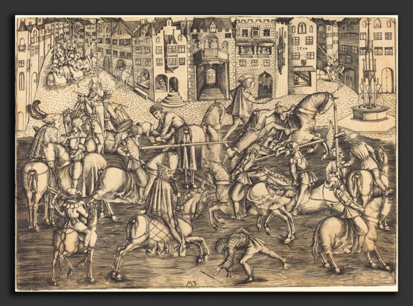 Master MZ (German, active c. 1500), The Tournament, 1500, engraving