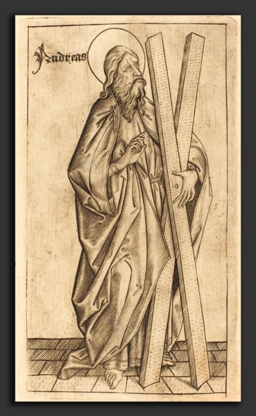 Israhel van Meckenem after Master E.S. (German, c. 1445 - 1503), Saint Andrew, c. 1470-1480,