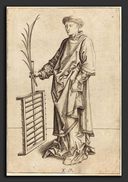 Israhel van Meckenem after Martin Schongauer (German, c. 1445 - 1503), Saint Lawrence, c.