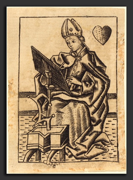 Master with the Banderoles (Netherlandish, active c. 1450 - active 1475), Saint Augustine, c.