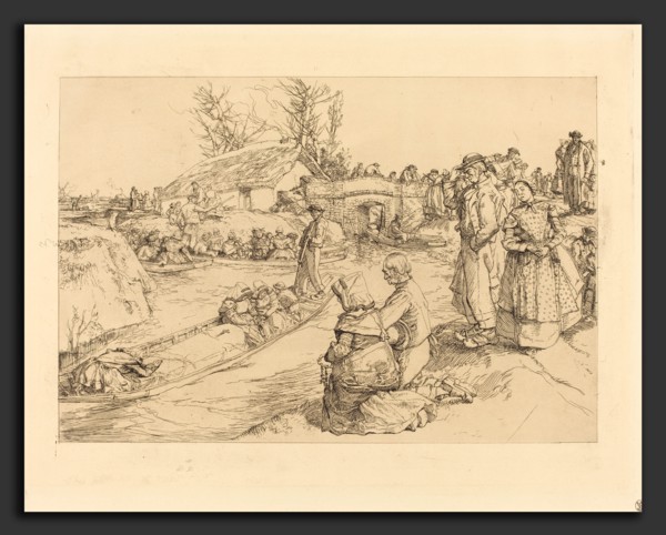 Auguste LepÃ¨re, Burial in the Vendeen Marsh (Un enterrement dans le marais Vendeen), French, 1849