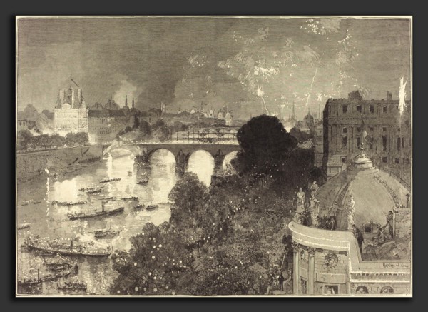 Auguste LepÃ¨re (French, 1849 - 1918), Le 14 Juillet.  Illumination de la Seine du Pont Neuf au