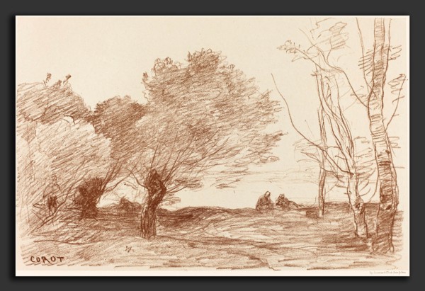 Jean-Baptiste-Camille Corot (French, 1796 - 1875), Willows and White Poplars (Saules et peupliers