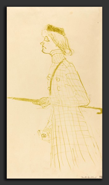 Henri de Toulouse-Lautrec (French, 1864 - 1901), Yvette Guilbert, 1894, lithograph in light green