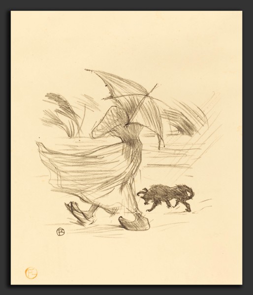 Henri de Toulouse-Lautrec (French, 1864 - 1901), Ce que dit la pluie, 1895, lithograph in black on