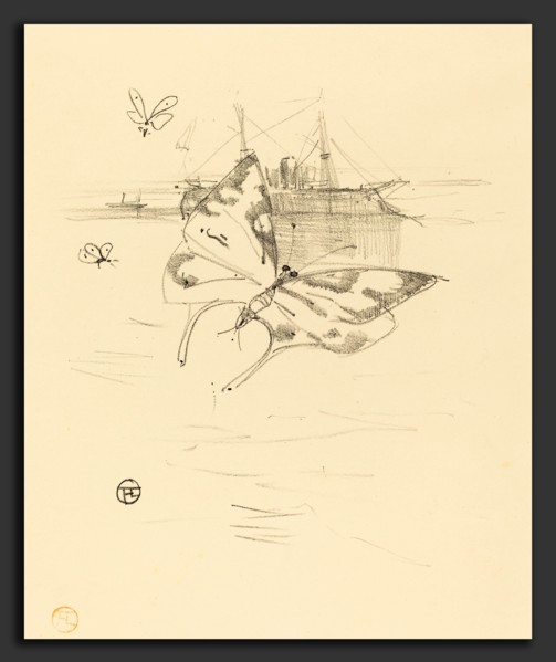 Henri de Toulouse-Lautrec (French, 1864 - 1901), Les papillons, 1895, lithograph in black on velin