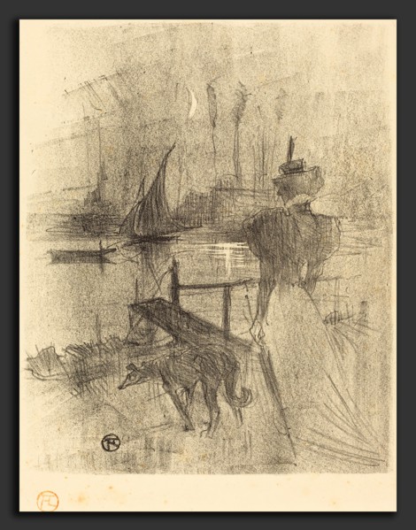 Henri de Toulouse-Lautrec (French, 1864 - 1901), Adieu, 1895, lithograph in black on velin paper