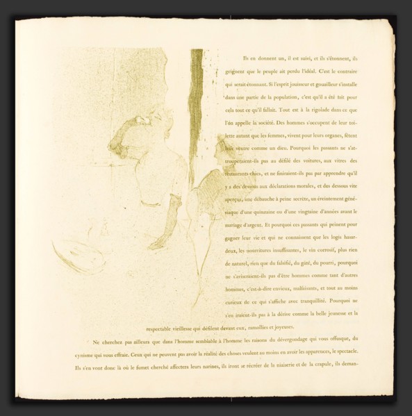 Henri de Toulouse-Lautrec (French, 1864 - 1901), Yvette Guilbert, 1894, lithograph in olive green