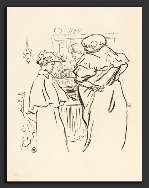 Henri de Toulouse-Lautrec, Two Women before a Mirror, French, 1864 - 1901, photomechanical process