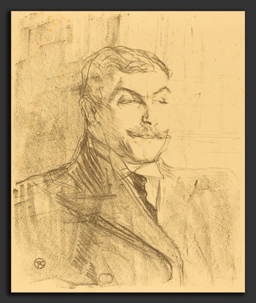 Henri de Toulouse-Lautrec (French, 1864 - 1901), Lucien Guitry, 1896, lithograph in black on